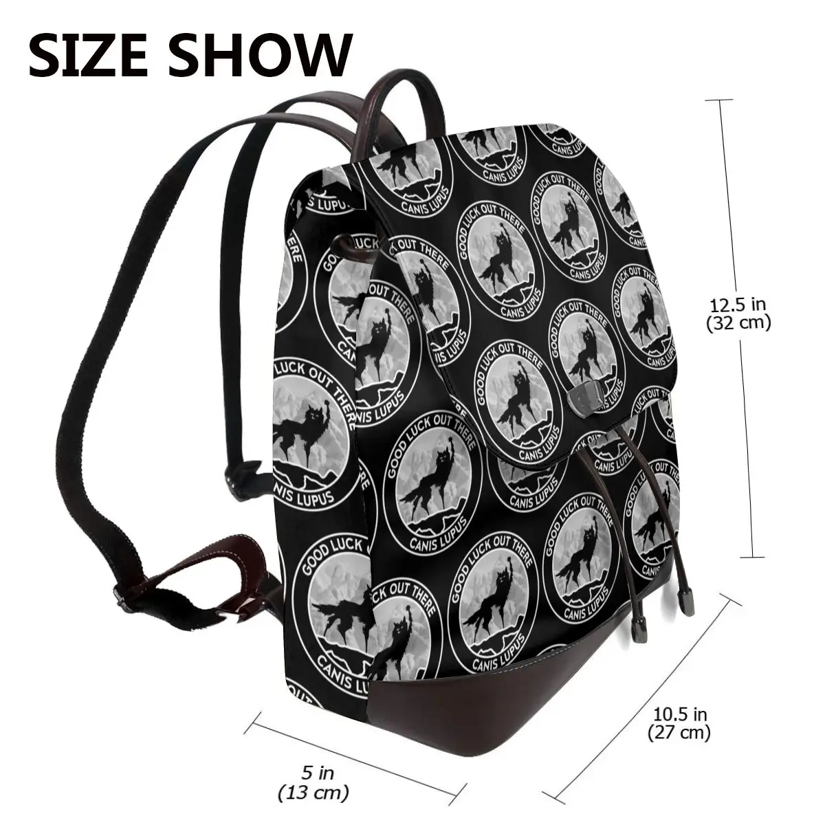 Fantastic Mr Fox - Wolf - Canis Lupus - Fill Bookbag School Student Bags Hiking Travel Daypack for Women Fashion Derma Backpack