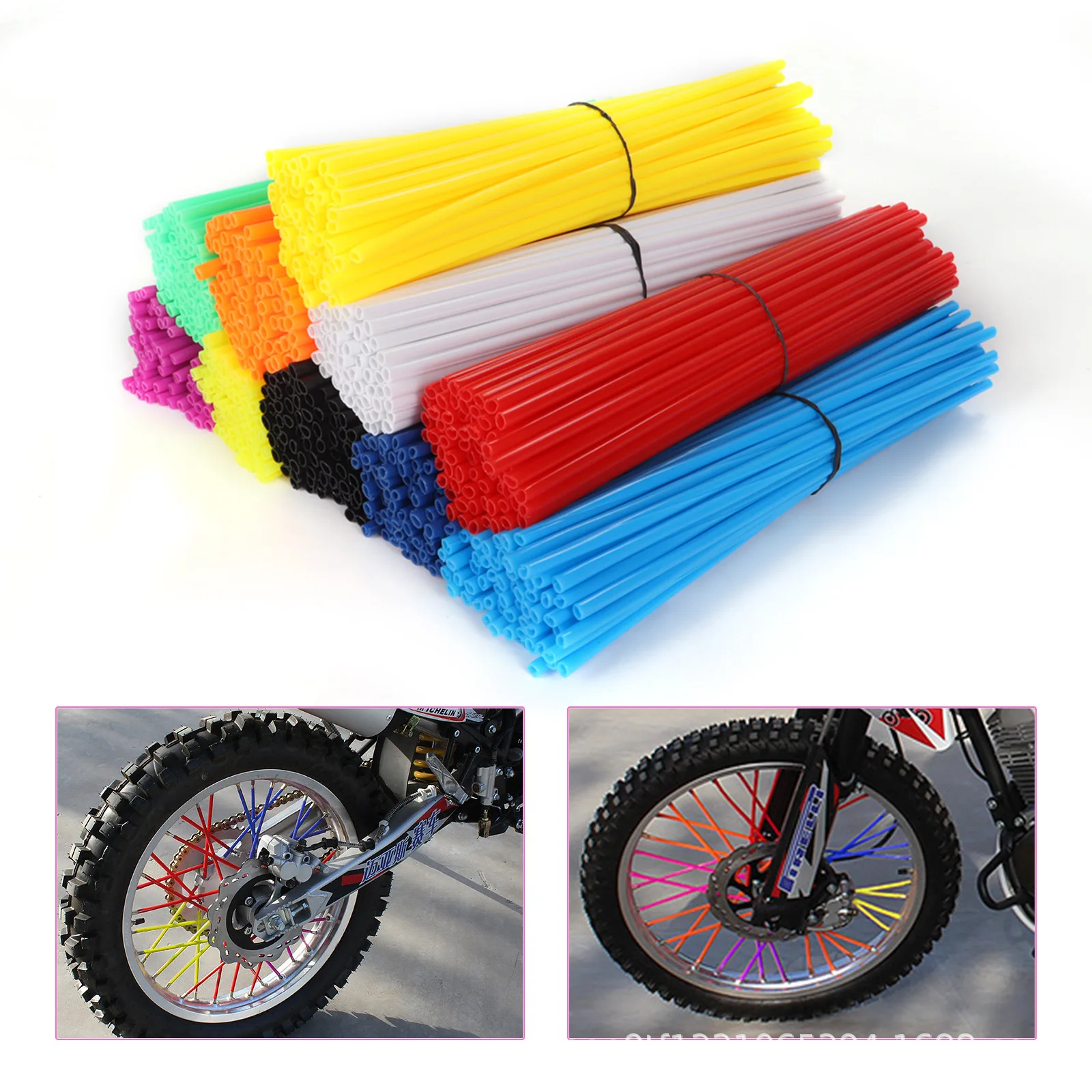 

36Pcs Motorcycle Wheel Spoked Protector Wraps Rims Skin Trim Covers Pipe For Motocross Bicycle Bike Cool Accessories Decorative
