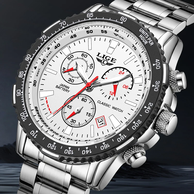 

LIGE 2026 watches for men business quartz wristwatch luminous calendar chronograph waterproof men sports watches reloj hommes