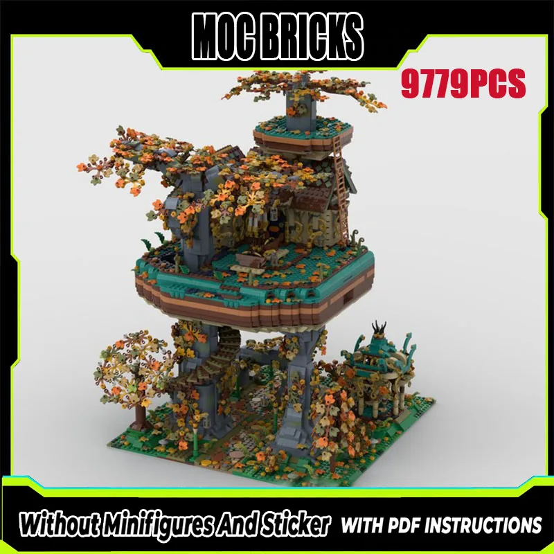 

Новый блок Moc Lord of the Rings, модель сцены, Золотой лес, технология, модульный блок, подарок, рождественская игрушка, набор «сделай сам», сборка