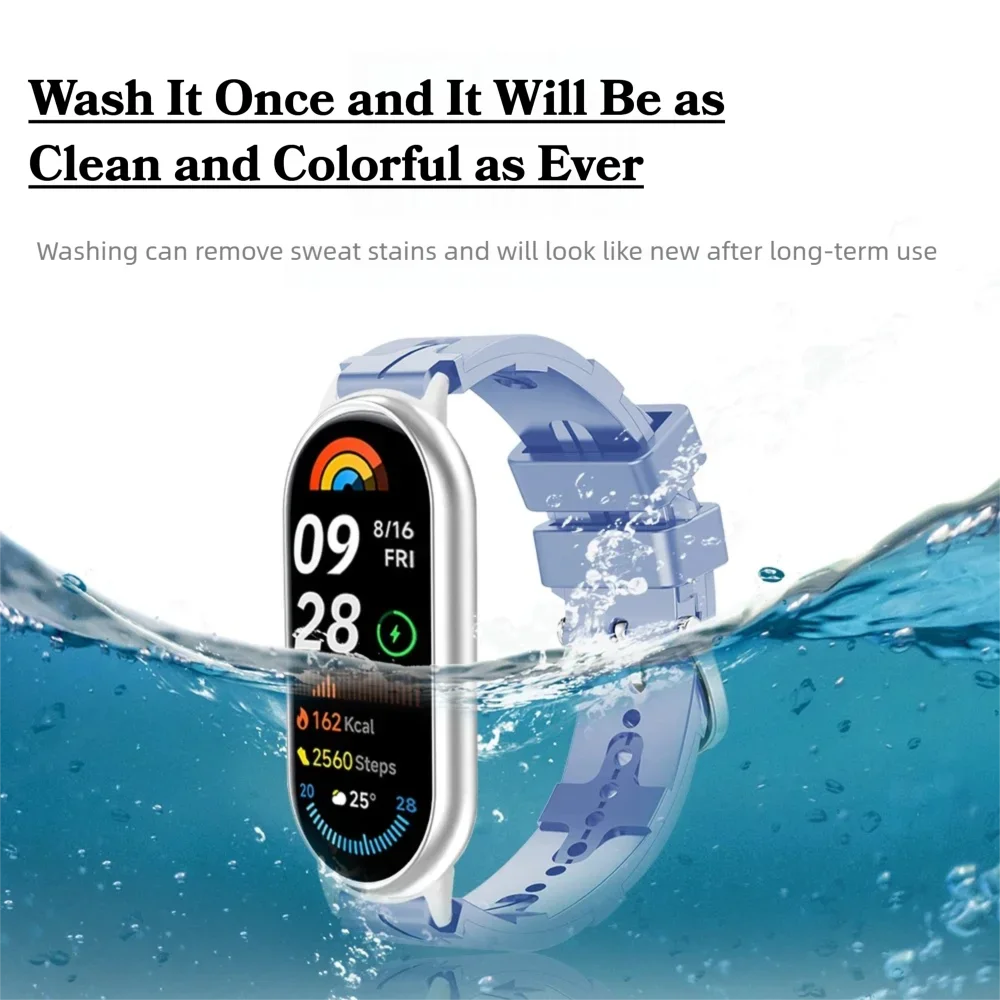 Breathable Sport Band For Xiaomi Mi Band 8 9 10/9 10 Ceramic Edition Woven Pattern Replacement Sweatproof Silicone for Man Woman