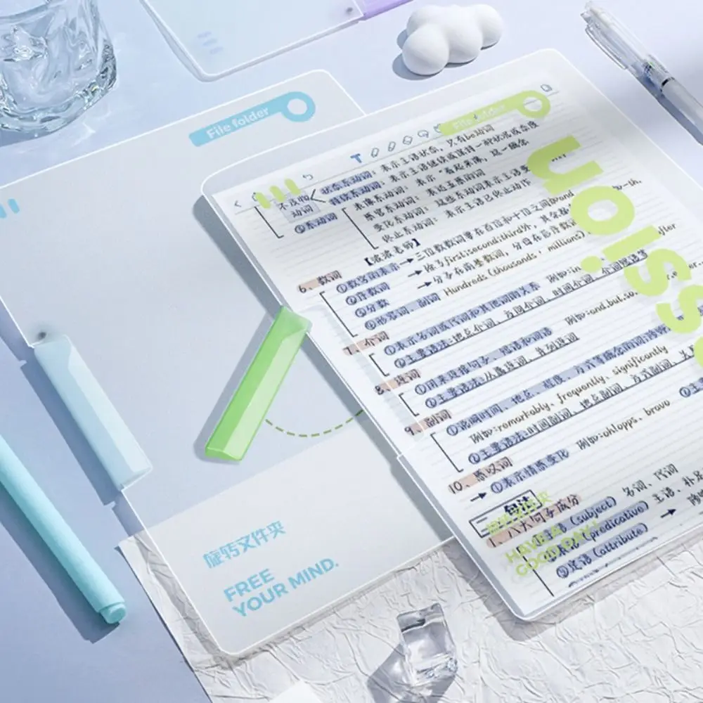

Multifunctional PP A4 File Folder Transparent Rotating A4 Rotating Folder Side Open-buckle Document Display Book School Office