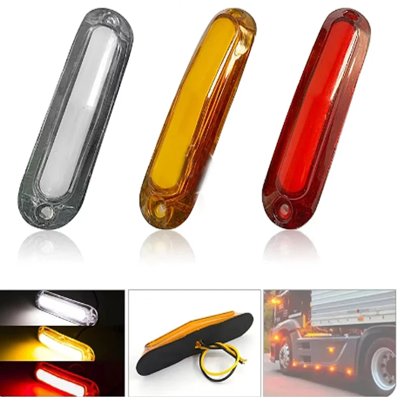 

2PCS 12V 24V LED Car Warning Light 6 LED Light For Trailer Truck Lorry Orange White Red LED Side Marker Indicator Lamp