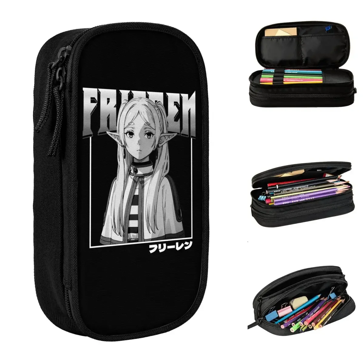 Creative Frieren The Slayer Pencil Cases Pencil Box Pen Box for Girls Boys Big Capacity Bags School Supplies Gift Stationery