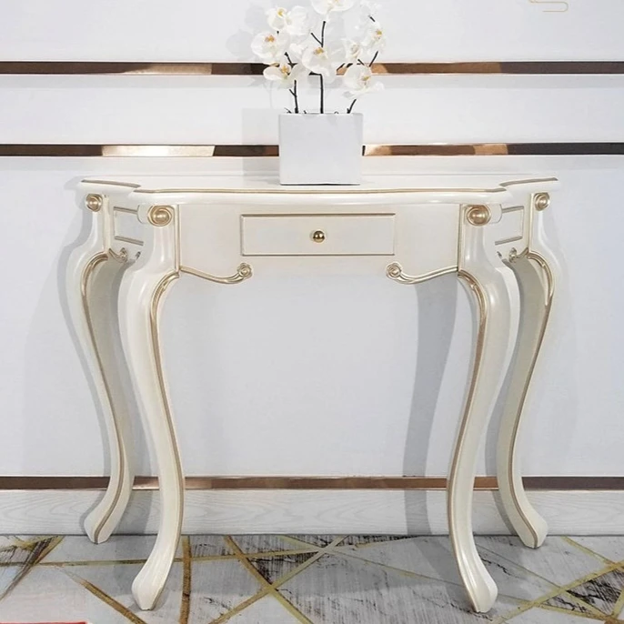 

European-style Entrance Cabinet Entry Table Against The Wall Modern Simple Semicircular
