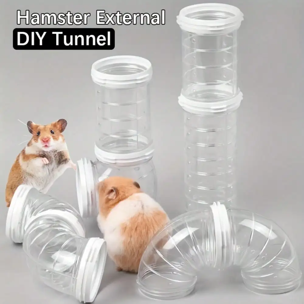 Transparentes kleines Haustier-Tunnel-Set, DIY-verbindbare Röhren für Hamster, Zwerge, Bären, lustige Aktivität, Spielplatz, 5,5 cm Kaliber – Detail 3