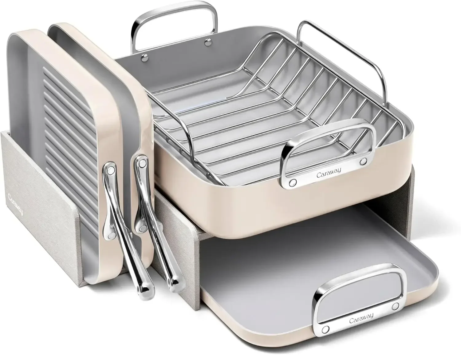 

Square Cookware Set - Square Pans Set - Perfect for Griddling, Toasting, Searing, Roasting, and More - Non-Stick Ceramic Coated