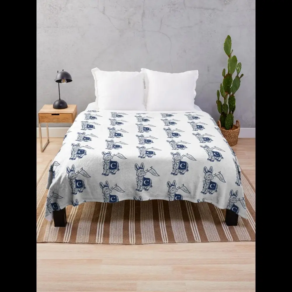 

Colby College Mules Sketch FX Throw Blanket Soft Cozy Plaid Design for Living Room Couch or Bedroom