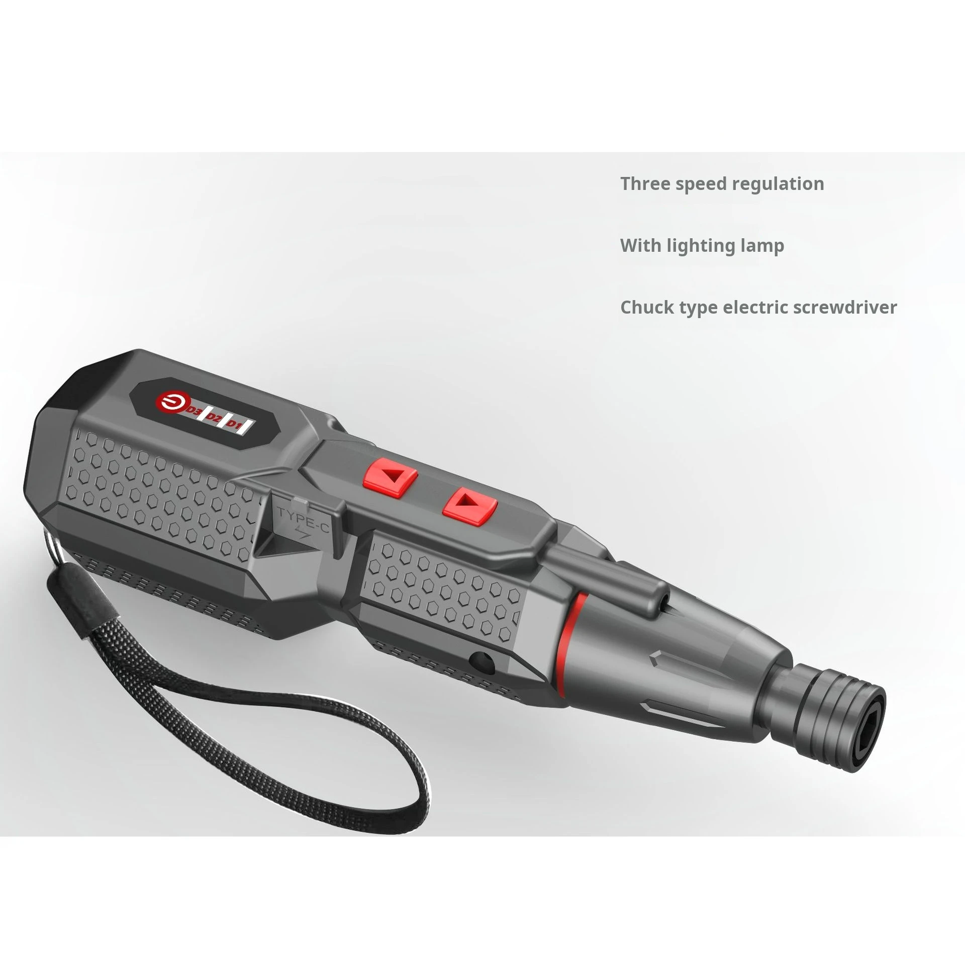 4.2V Electric Screwdriver with Three-Speed Adjustment and Lighting Lamp, Strong Straight Handle, 3.6V Electric Screwdriver