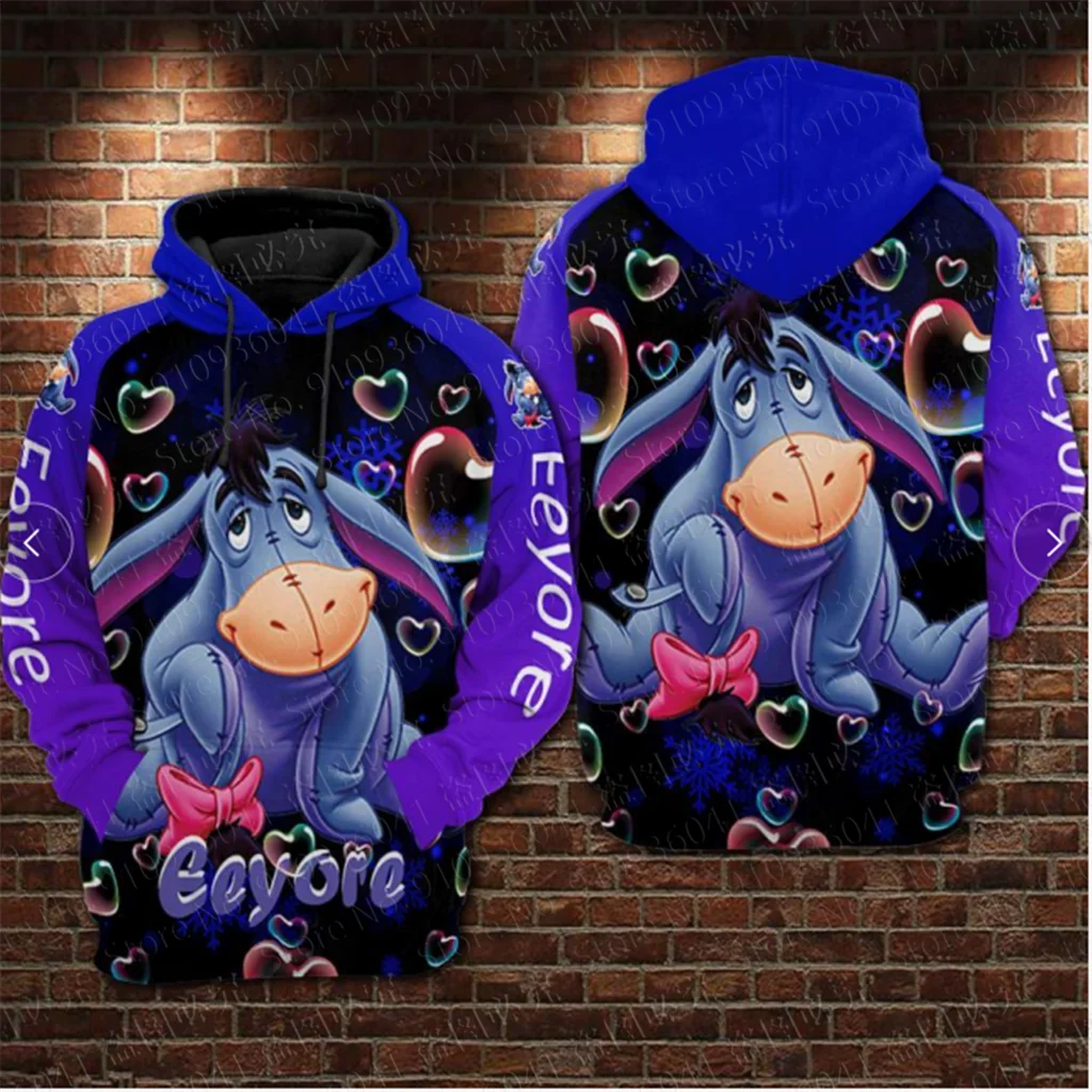 

Winnie the Pooh Eeyore 3D Disney Print High quality Fleece Zipper/ Hoodies Pullover Tops