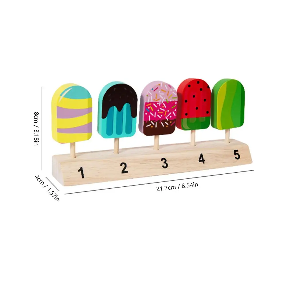 กระดานไม้จับคู่สีและรูปทรงสำหรับเด็ก พร้อมผลไม้ ลูกอม ไอศกรีม สำหรับฝึกการคิดเชิงตรรกะและเล่นบทบาทสมมติ