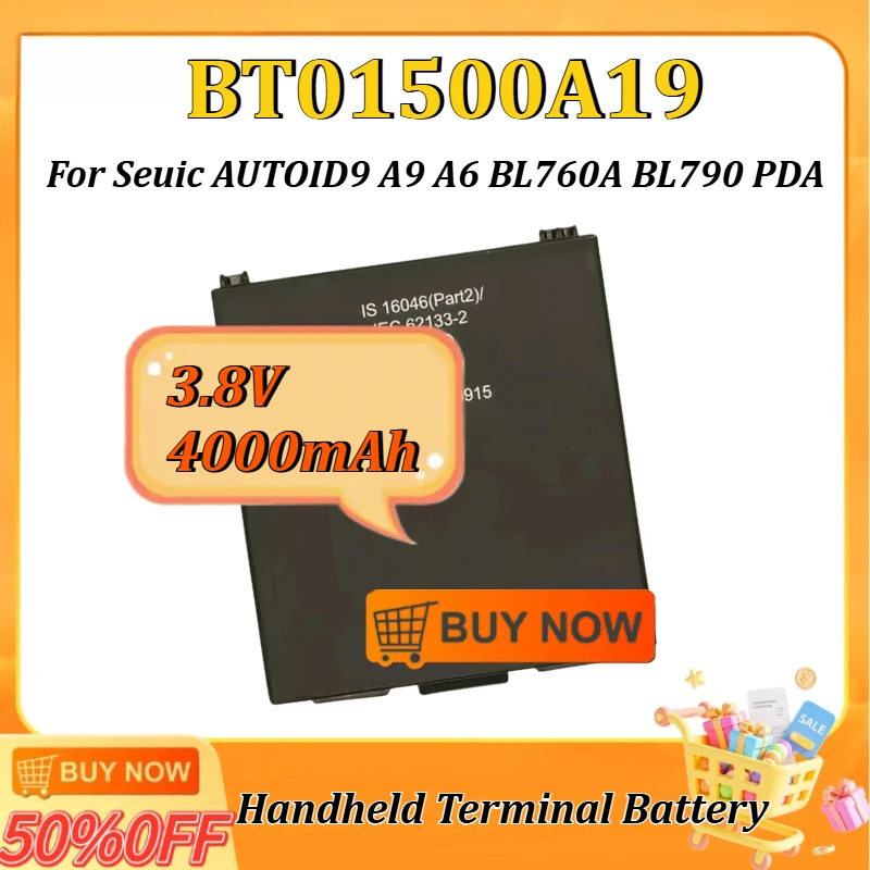 

3.8V 4000mAh 15.2Wh BT01500AI9 Rechargeable Battery for Seuic AUTOID9 BL760A BL790 A9 A6 PDA Handheld Terminal Battery