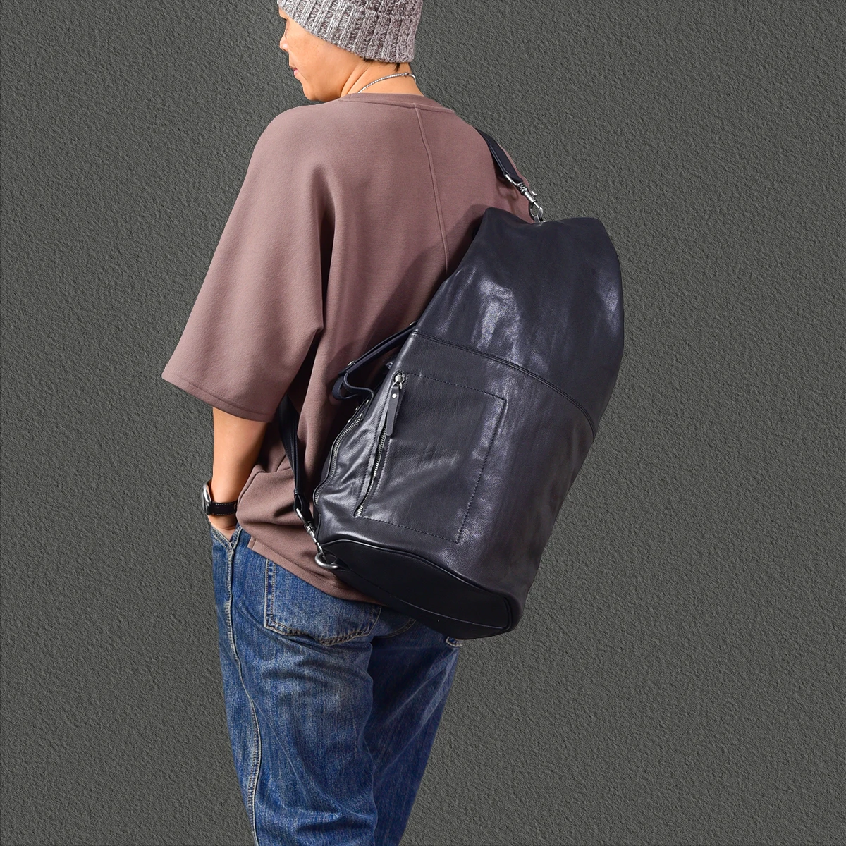 Tas Selempang Kulit Asli Pria  - Leather Backpack Vintage ulasan dan harga