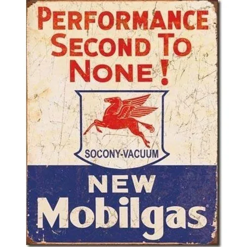 Pegasus Mobilgas Second To None Metal Tin Sign Man Cave 40.5x31.5 Genuine USA --Tin Sign