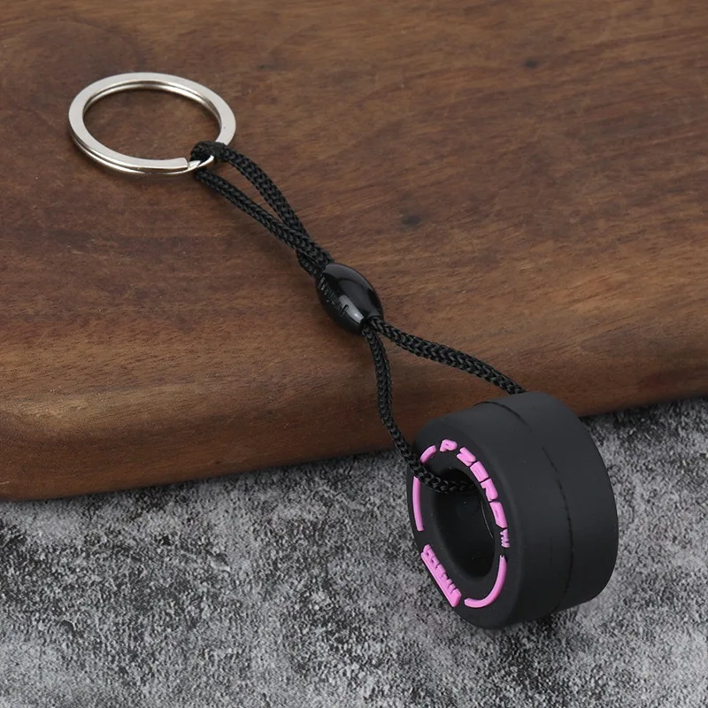 موضة لينة المطاط الإطارات المفاتيح للجنسين حبل سلسلة ظهره مفتاح قلادة الحلي الرياضة ركوب الأولاد هدية حامل المفاتيح الملحقات #3