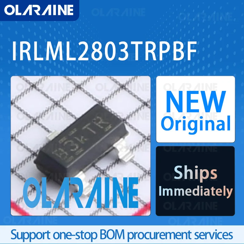 

10/50/100Pcs IRLML2803TRPBF SOT-23-3 Original Transistor MOSFET RoHS N-Channel 1 Channel Vds-30 V Id- 1.2 A
