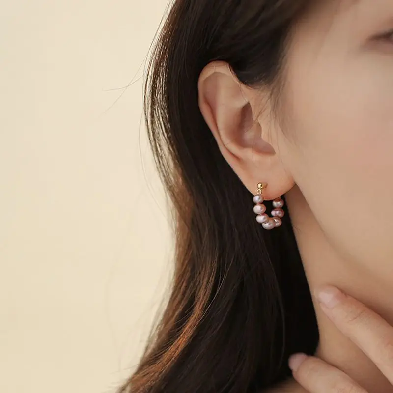 New Arrival Natural Pink Freshwater Pearl 14K Gold Filled Lady Stud Earrings Promotion Cheap Jewelry Gifts Anti Allergy 2027