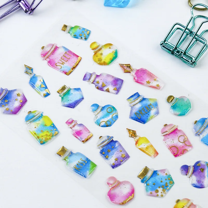 Fantasie wasser drop aufkleber bronzing 3D umweltschutz handy tagebuch handbuch aufkleber material kinder geschenke