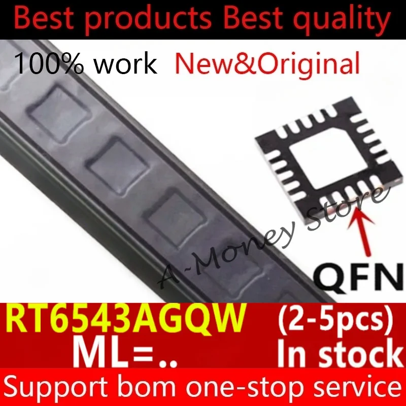 (2-5pcs)RT6543A RT6543AGQW ML=4L ML= QFN-20