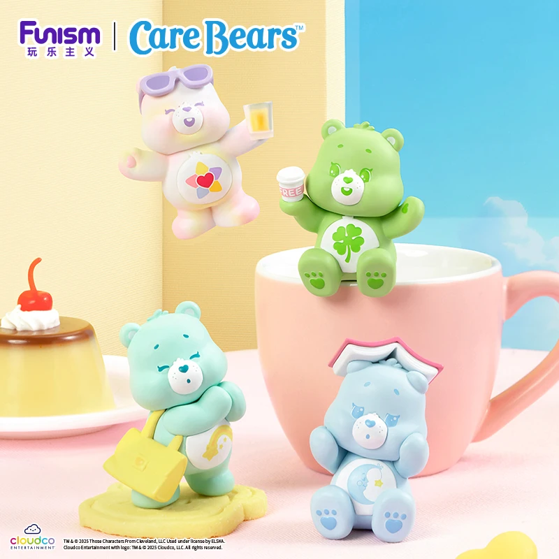 FUNISM Care Bears Little Things Series Cubby Face صندوق أعمى لعبة جمع Kawaii الدب أرقام دمية صغيرة الفتيات هدايا عيد الميلاد