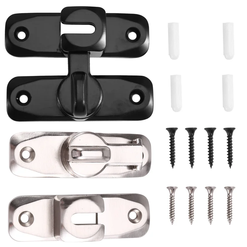 A003 2Conjunto 90/180 °   Trava de porta flip, trava antifurto com fivela, trava de porta de liga de zinco, fechaduras de janela, parafuso deslizante de porta