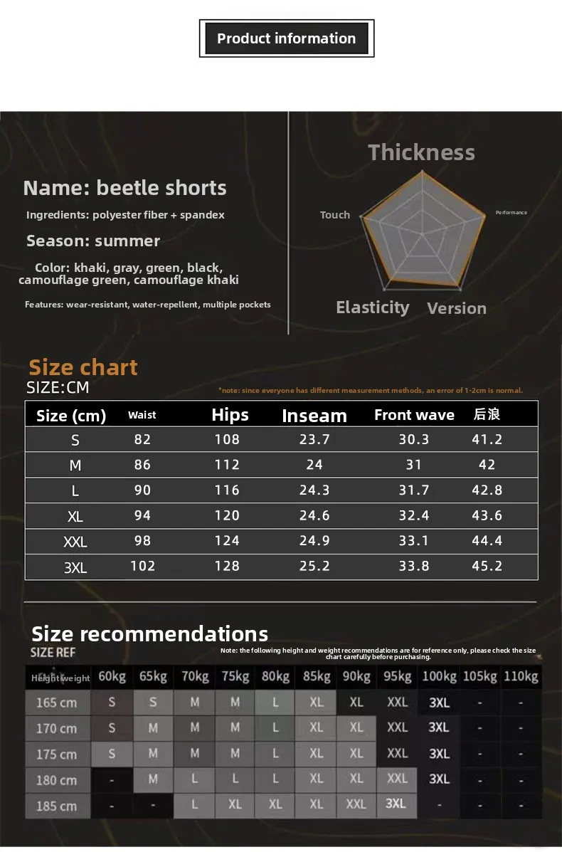 Men's Summer Tactical Shorts Outdoor Camouflage Tooling Five-point Wear-resistant Breathable Multi-functional Training Pants