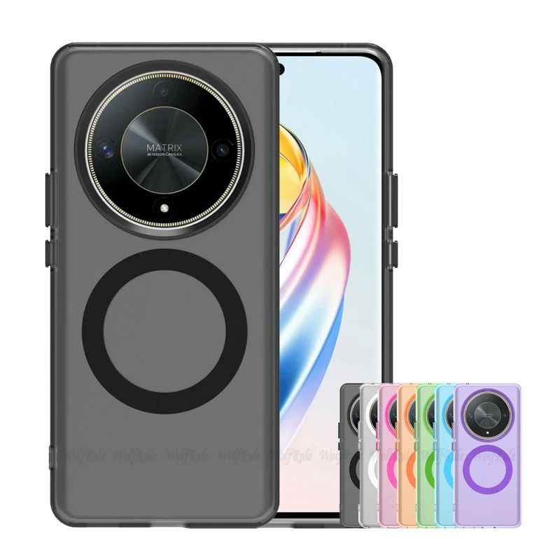 Para Honor Magic 6 Lite funda Honor Magic 6 Lite Capas nueva carga inalámbrica magnética transparente Fundas Huawei Honor Magic 6 Lite