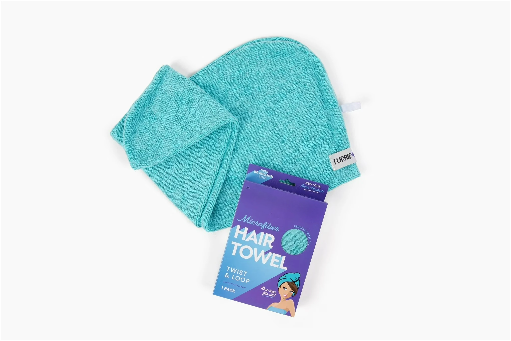 Microfiber Hair Towel, Kids and Adults, Peacock Blue view 6