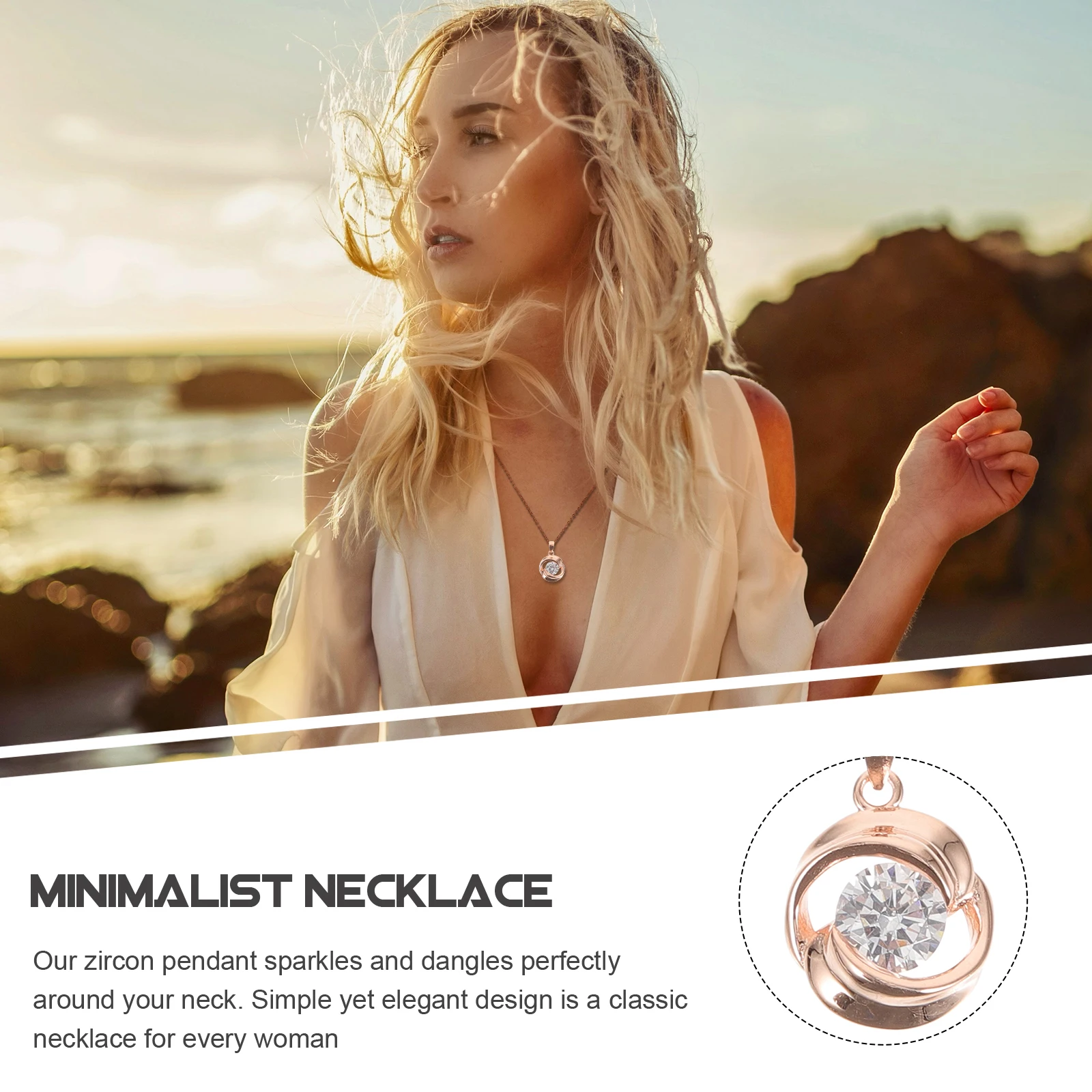 

Rose Necklace Dancing Pendant for Women Jewelry Ladies Necklaces Creative Silver Choker Man