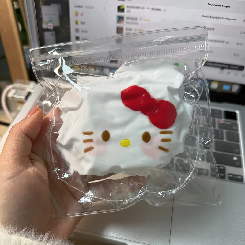 Jouets à presser crêpes Hellokitty mignons, Texture Super douce, rebond lentement, libération de pression, jouet de Relaxation des mains, soulage l'anxiété