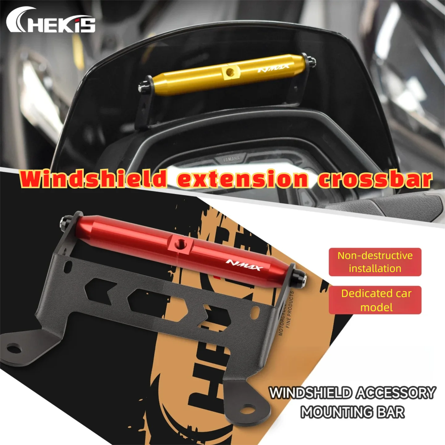 

Chekis Is Suitable for 2025 2026 Yamaha Nmax125/155 V3 Turbo Motorcycle Modification Parts, Windshield Navigation Crossbar, Windshield Navigation Bracket, Mobile Phone Extension Crossbar, Extension Rod
