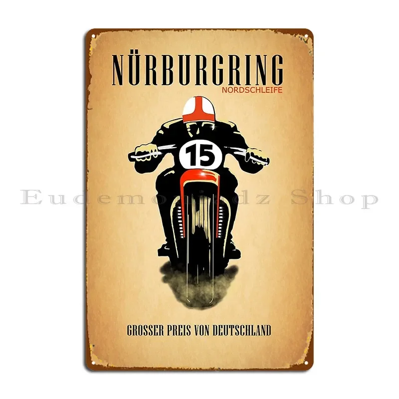 Vintage Nurburgring Nordschleife Metal Sign Pub Mural Designs Cinema Personalized Cinema Tin Sign Poster