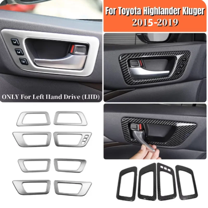 

For Toyota Highlander Kluger 2015 2016 2017 2018 2019 ABS Interior Accessories Car Inside Inner Door Handle Bowl Cover Trim