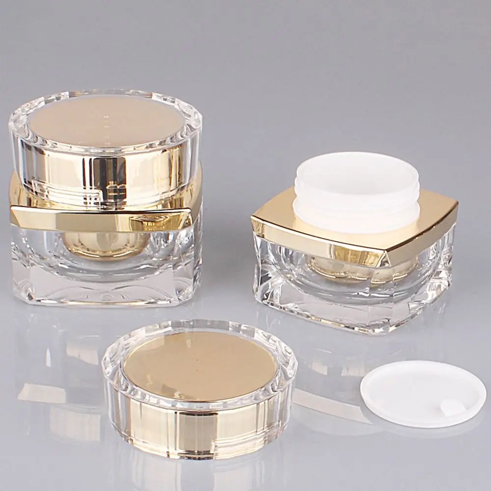 5g 10g 20g 30g 50g Thickened Transparent Empty Makeup Jar Square Portable Eye Cream Packaging Jar Refillable Cosmetic Container