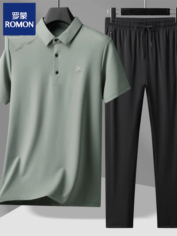 rn-men's-ice-silk-set-casual-drapey-elastic-irt-and-long-pants-summer-sportswear-polyester-fiber-ort-sve