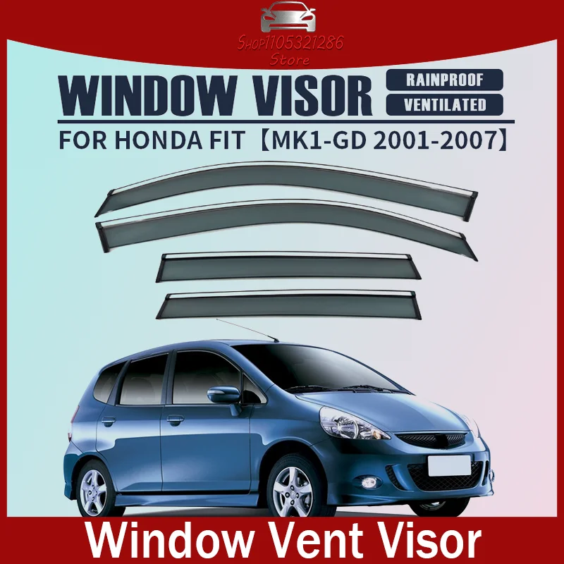 For Honda Fit hatchback rain or shine sunshade spoiler HONDA FIT Window visor Rain or Shine Side Window Deflector