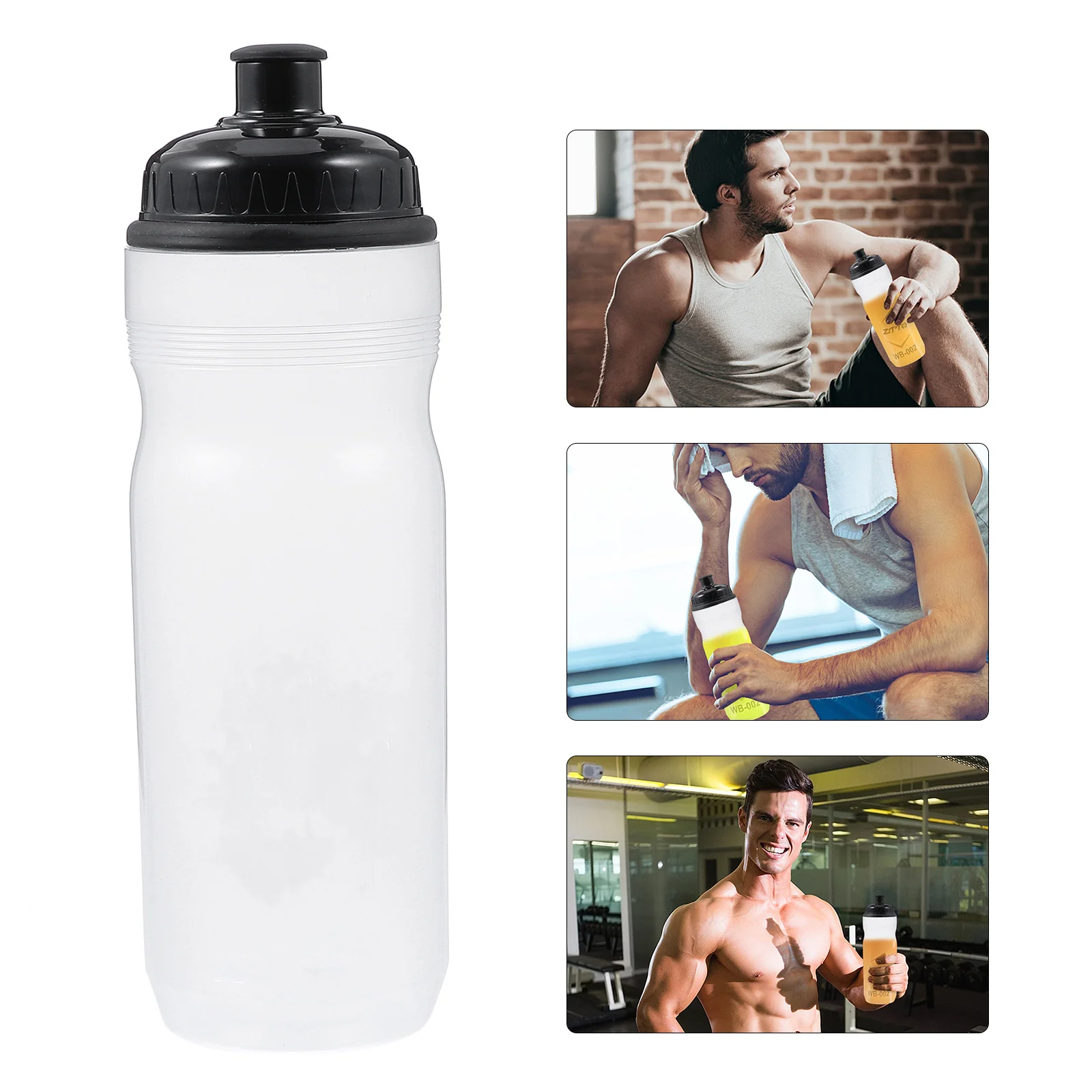 

Portable Outdoor Water Bottle Durable PP Material Non-Slip Large Spout Easy Squeeze Leak- Water Bottle
