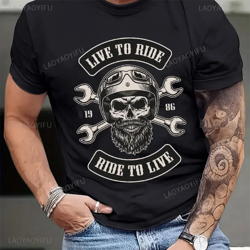 Jesus Modal T-Shirt New Schwarzes T Shirt Tops Old School Biker Iron Cross Skull Kreuz Dk109 Ride To Live Motorcycle Tee Shirt