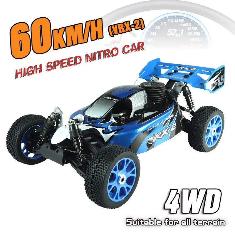 off-road excitement with the VRX Racing RH802 VRX-2 1/8 Nitro RTR 4WD Buggy! Powered by a Force.21 nitro engine