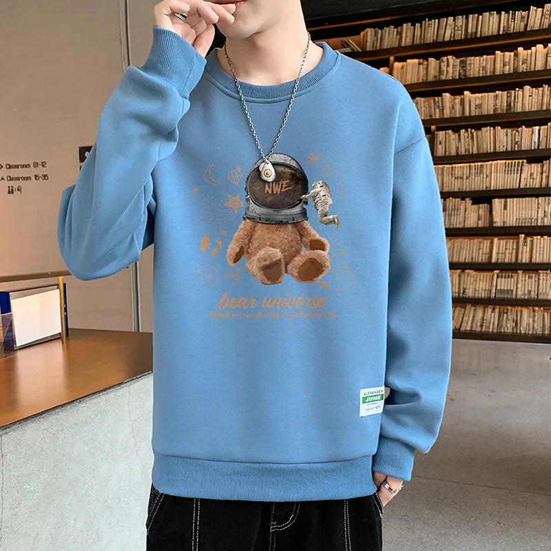 Men's Clothing Commuter Versatile 2023 Autumn and Winter New Round Neck Long Sleeve Simplicity Print Fashion Casual Pullover