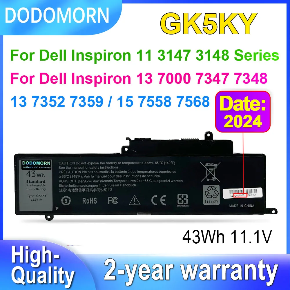 

Аккумулятор GK5KY для Dell Inspiron 13 7000 7347 7348 7352 7353 7359,11 3147 3148 3152,15 7558 7568 Аккумуляторы для ноутбуков 11,1 В 43 Втч