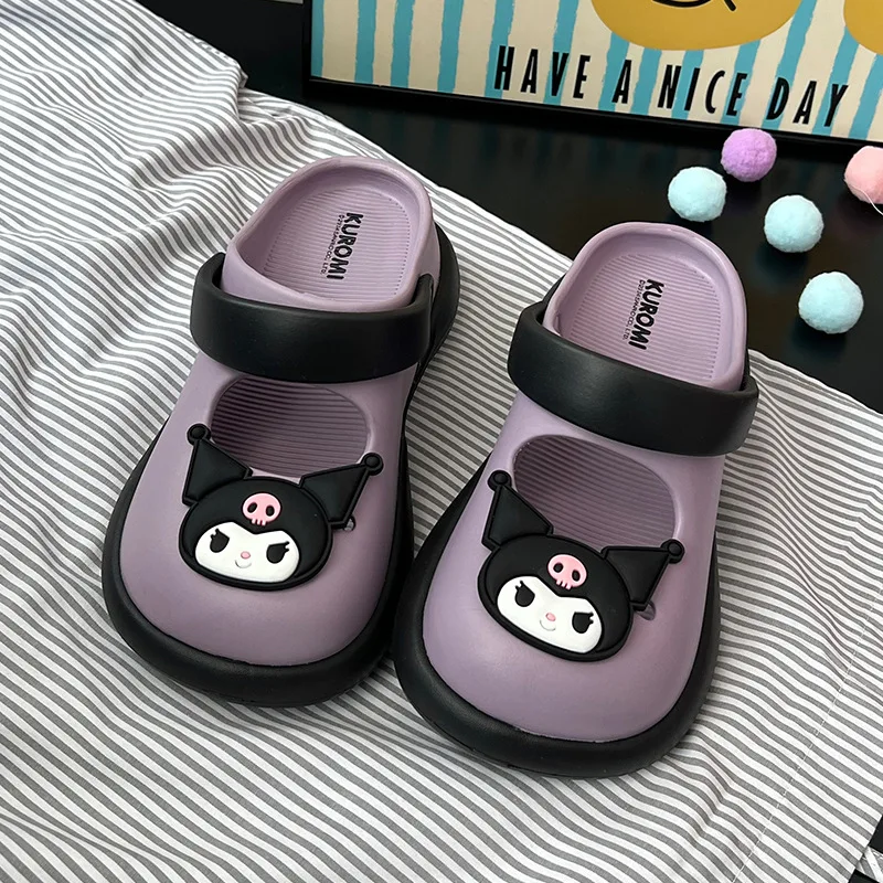 Sweet Slippers Cartoon Mary Jane Shoes EVA Soft Sandals Antislip Waterproof Kuromi Cinnamoroll Free Shipping