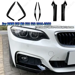 Front Bumper Splitter Lip Fog Light Frames For BMW F87 M2 F22 F23 220i 228i 230i M235i M240i M Sport 2014-2022 Headlight Eyebrow