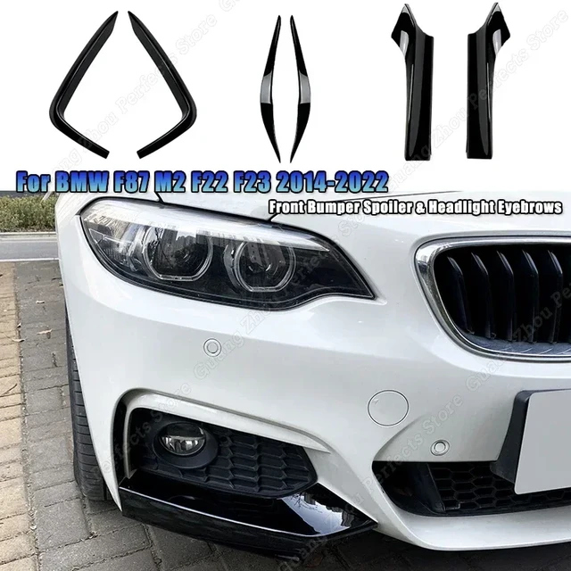 BMW,フォグライトフレーム,ヘッドライト,眉毛,bmw f87,m2,f22,f23,220i, 228i,  230i,m235i,m240i,mスポーツ,2014-2022用のフロントバンパー - AliExpress