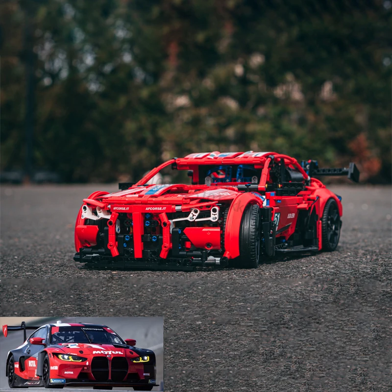 1494Pcs 기술 M4 GT-3 자동차 6 엔진 Supercar 빌딩 블록 모델 스포츠 레이싱 차량 벽돌 DIY 어린이 장난감 생일 선물