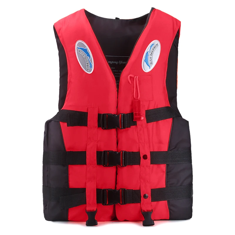 Outdoor Adult Kids Swimming Life Jacket Adjustable Buoyancy Survival Suit Polyester Children Life Vest Size S-XXXL