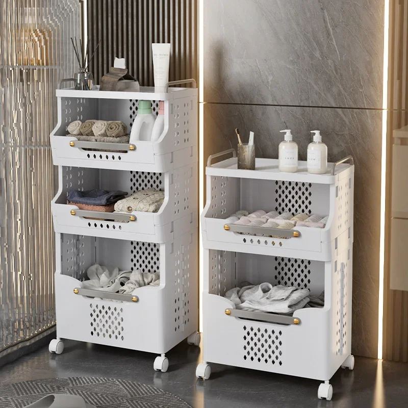 Large Capacity Foldable Classified Dirty Clothes Basket Multi-layer Wall Mounted Household Bathroom Non Perforated Storage Rack