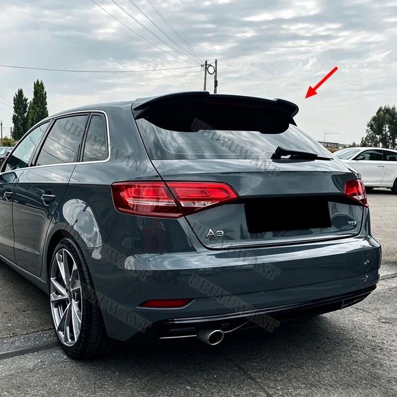 For Audi A3 8V 5Doors Hatchback 2014 2015 2016 2017 2018 ABS Rear Spoiler Tail Trunk Boot Wing Cover Car Accessories