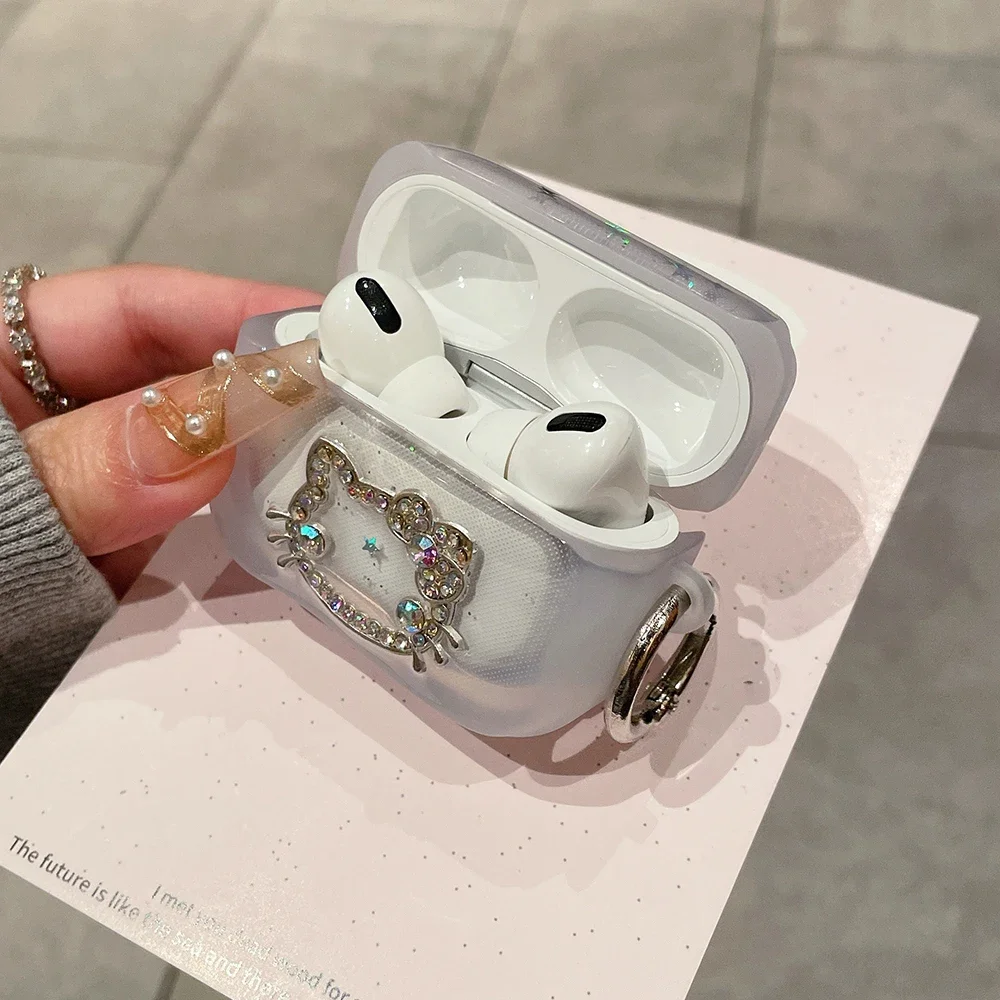 غطاء حماية لسماعات الرأس اللاسلكية سانريو هالو كيتي اللطيفة لأجهزة AirPods 1 2 3 Pro AirPods 4 وPro2 مناسب للحمل