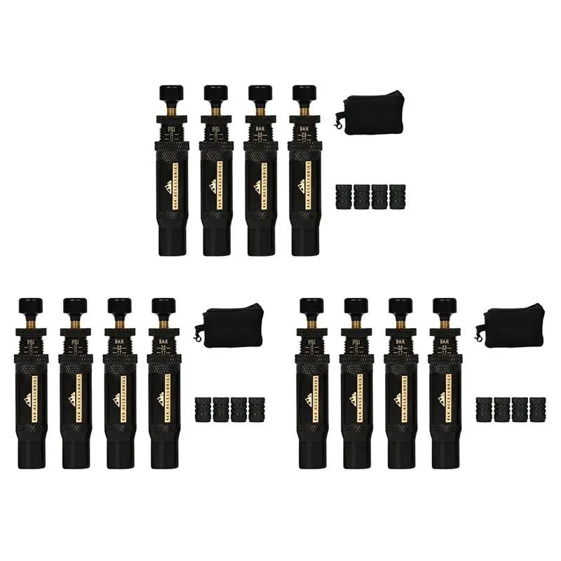 BAAG-Adjustable Auto-Stop Tire-Deflator Valve Kit (10-30 PSI) 12 PCS Screw-On Tyre Air Down Tool For Vehicles Motorcycle